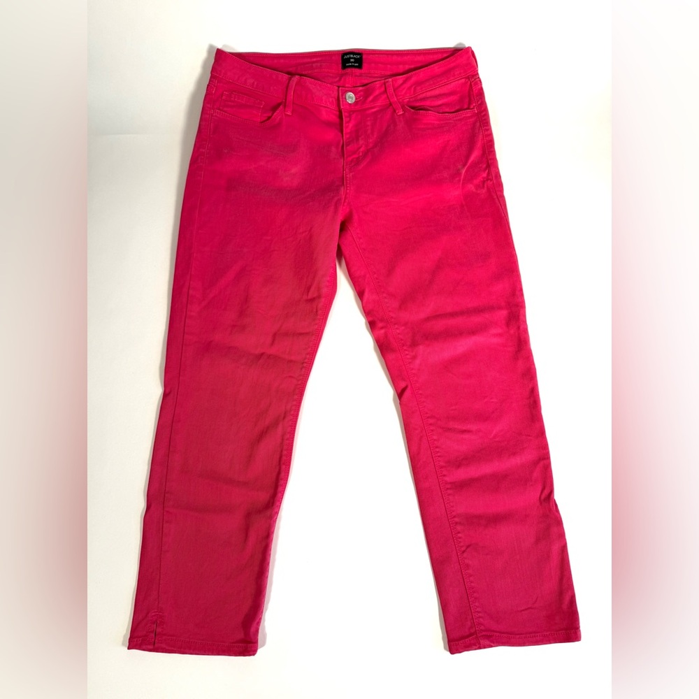 Just Black Hot Pink Magenta Light Fade Denim High-Rise Cropped Jeans Barbiecore - Picture 4 of 11